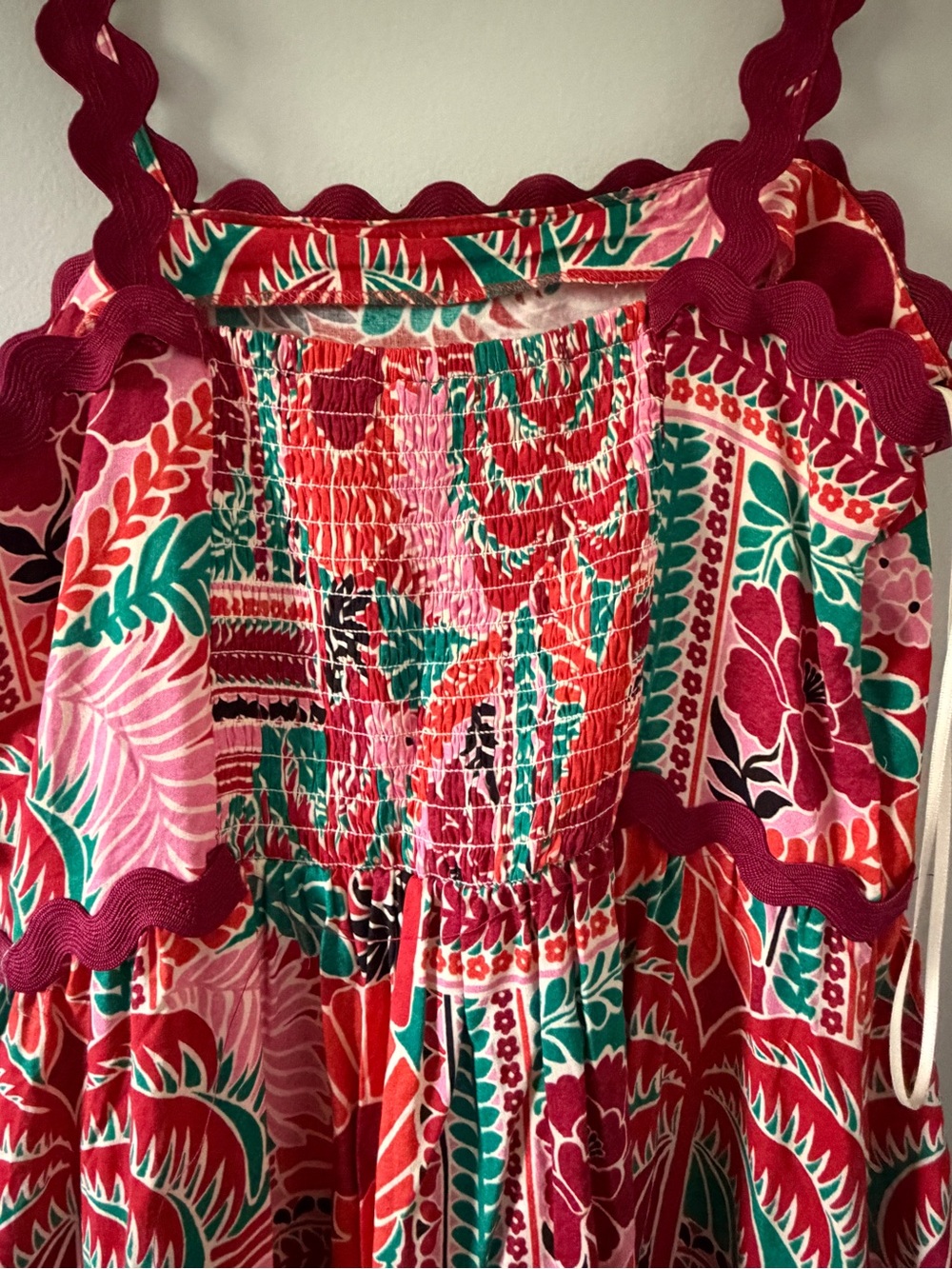 MSK Tropical Floral Maxi Dress in Red, Pink & Green - Picture 4 of 5